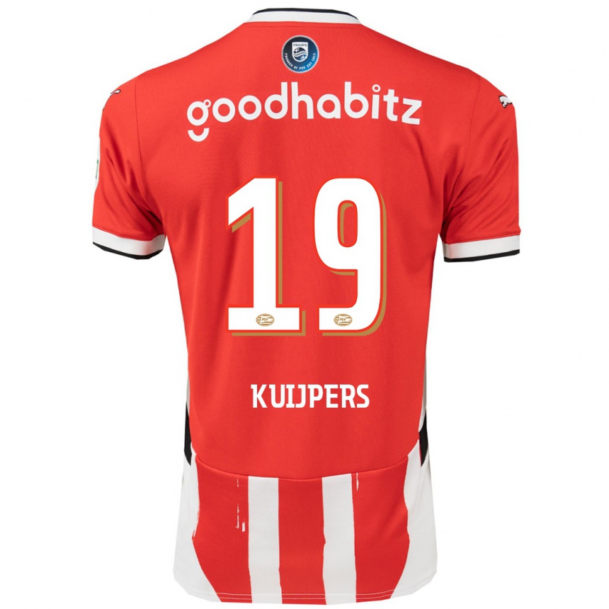 Niño Fútbol Camiseta Jeslynn Kuijpers #19 Rojo Blanco 1ª Equipación 2024/25