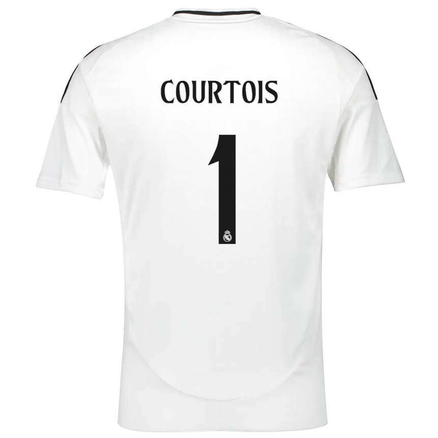 Niño Fútbol Camiseta Thibaut Courtois #1 Blanco 1ª Equipación 2024/25