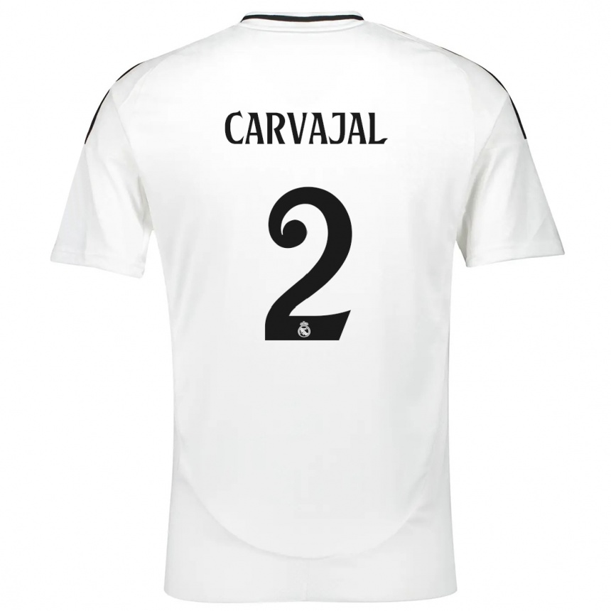 Niño Fútbol Camiseta Daniel Carvajal #2 Blanco 1ª Equipación 2024/25