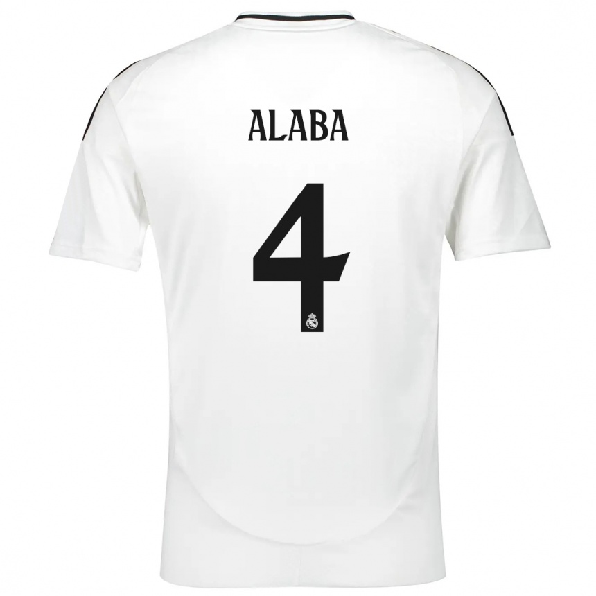 Niño Fútbol Camiseta David Alaba #4 Blanco 1ª Equipación 2024/25