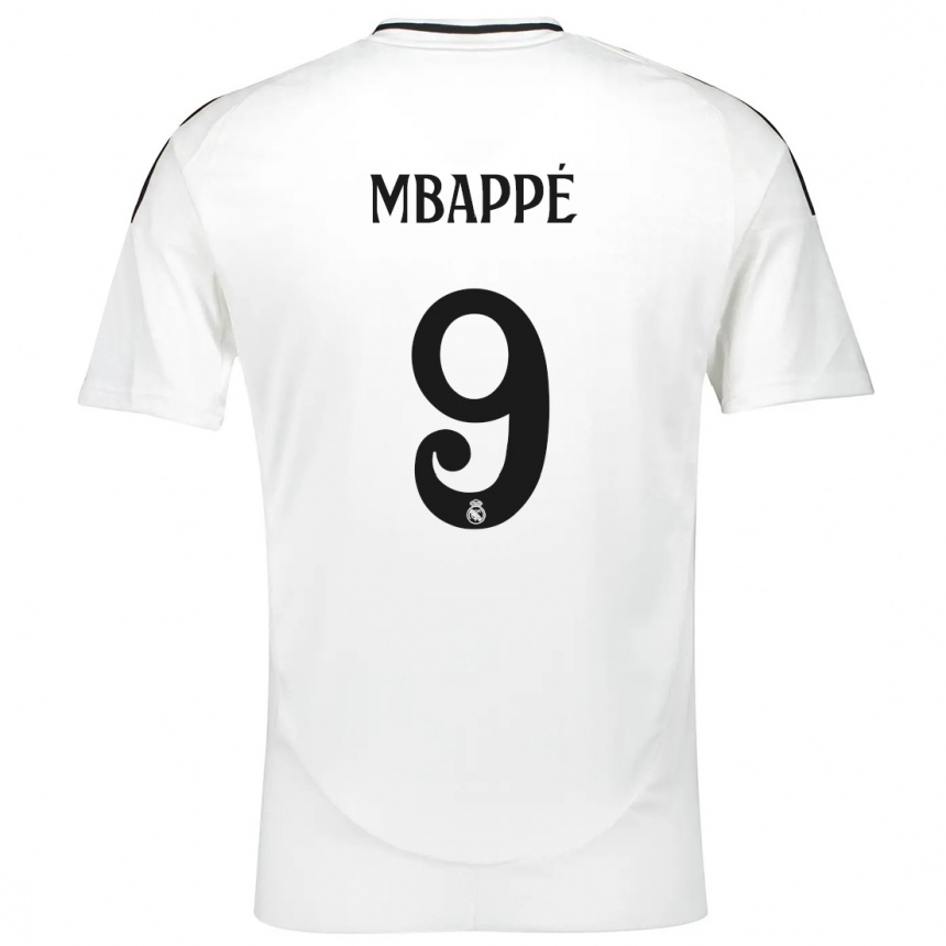 Niño Fútbol Camiseta Kylian Mbappe #9 Blanco 1ª Equipación 2024/25