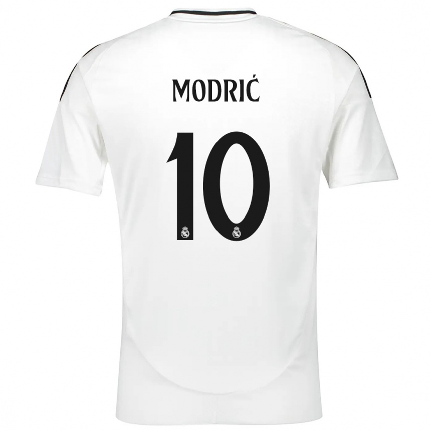 Niño Fútbol Camiseta Luka Modric #10 Blanco 1ª Equipación 2024/25