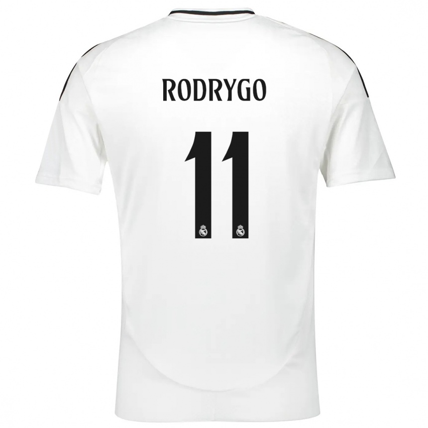 Niño Fútbol Camiseta Rodrygo #11 Blanco 1ª Equipación 2024/25