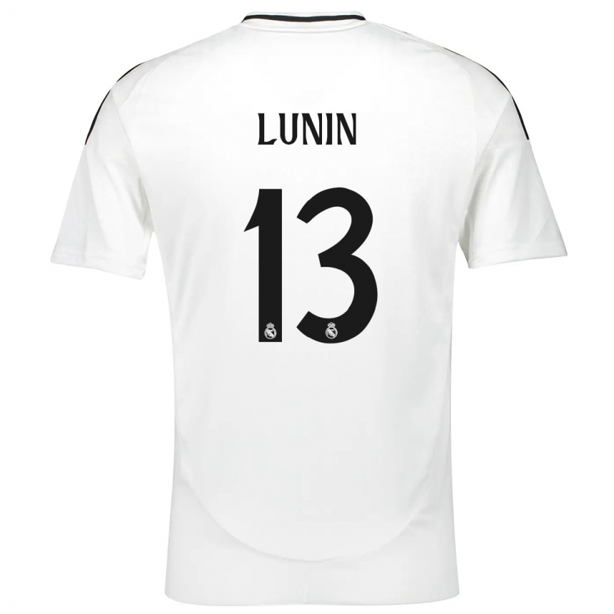 Niño Fútbol Camiseta Andriy Lunin #13 Blanco 1ª Equipación 2024/25