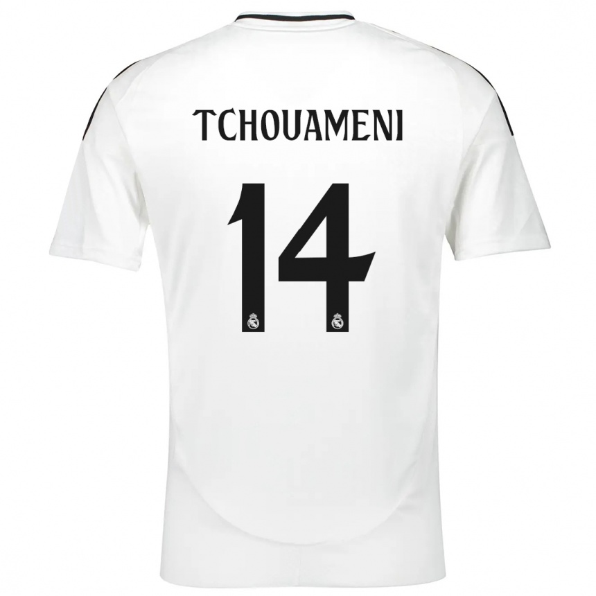 Niño Fútbol Camiseta Aurelien Tchouameni #14 Blanco 1ª Equipación 2024/25