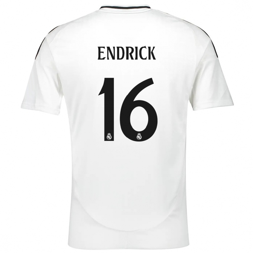 Niño Fútbol Camiseta Endrick #16 Blanco 1ª Equipación 2024/25