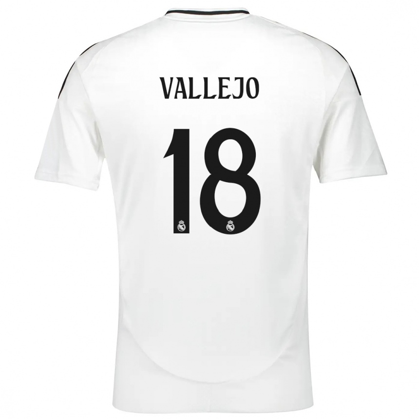 Niño Fútbol Camiseta Jesus Vallejo #18 Blanco 1ª Equipación 2024/25