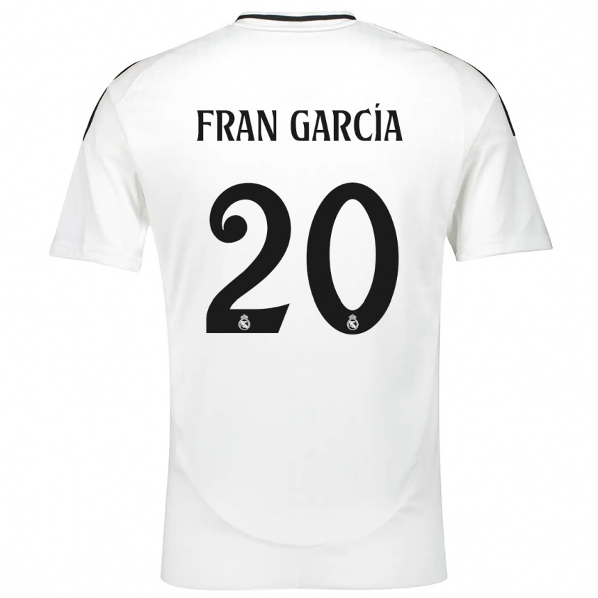 Niño Fútbol Camiseta Fran García #20 Blanco 1ª Equipación 2024/25