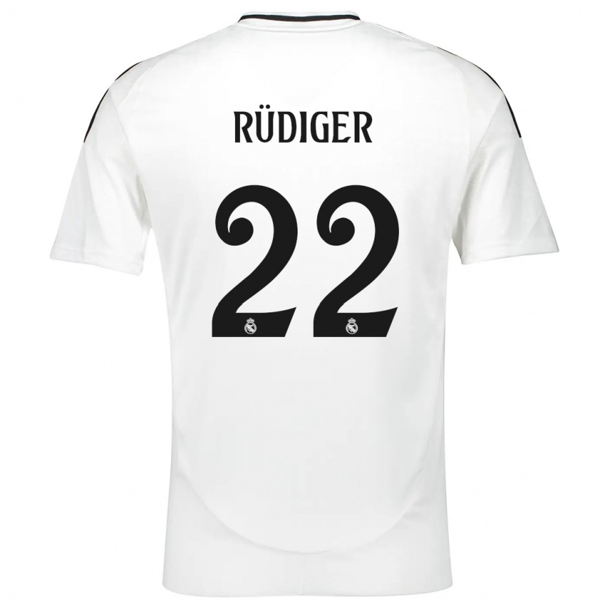 Niño Fútbol Camiseta Antonio Rudiger #22 Blanco 1ª Equipación 2024/25