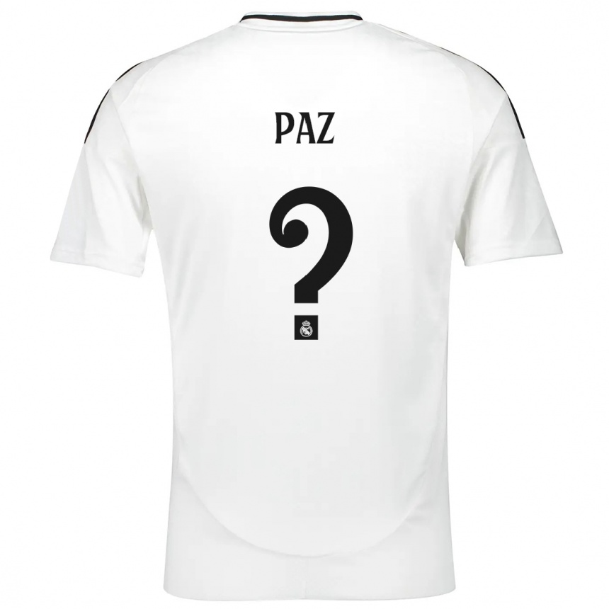 Niño Fútbol Camiseta Nico Paz #0 Blanco 1ª Equipación 2024/25