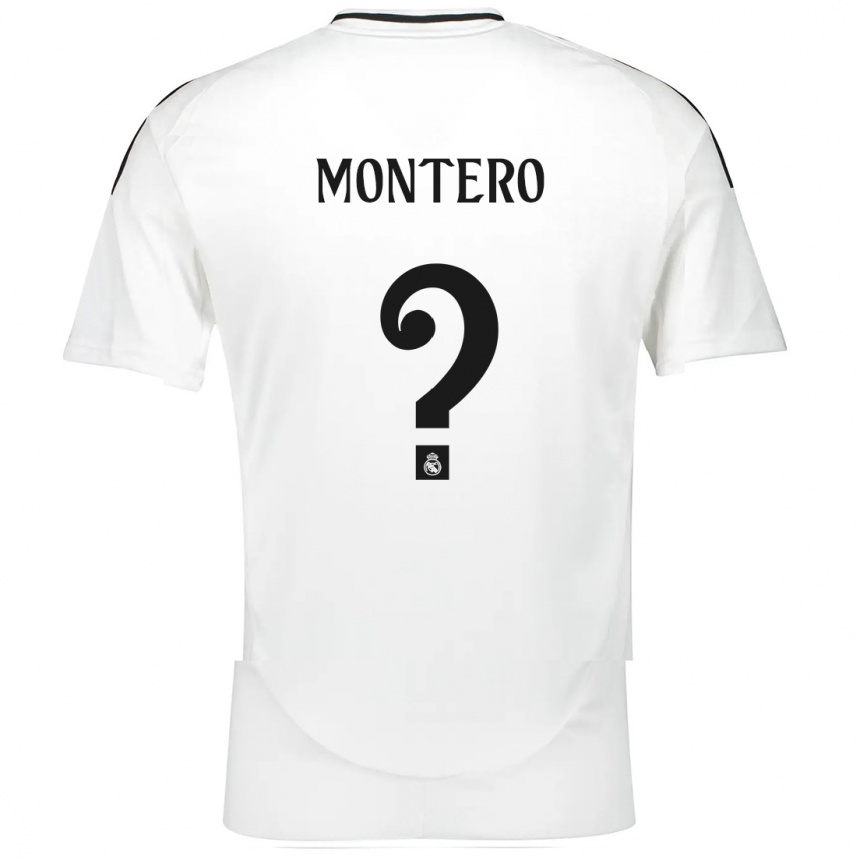 Niño Fútbol Camiseta Ruben Montero #0 Blanco 1ª Equipación 2024/25