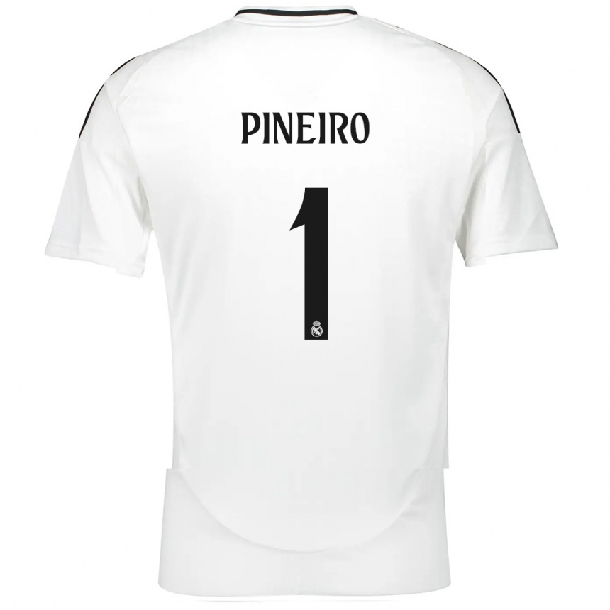 Niño Fútbol Camiseta Diego Pineiro #1 Blanco 1ª Equipación 2024/25