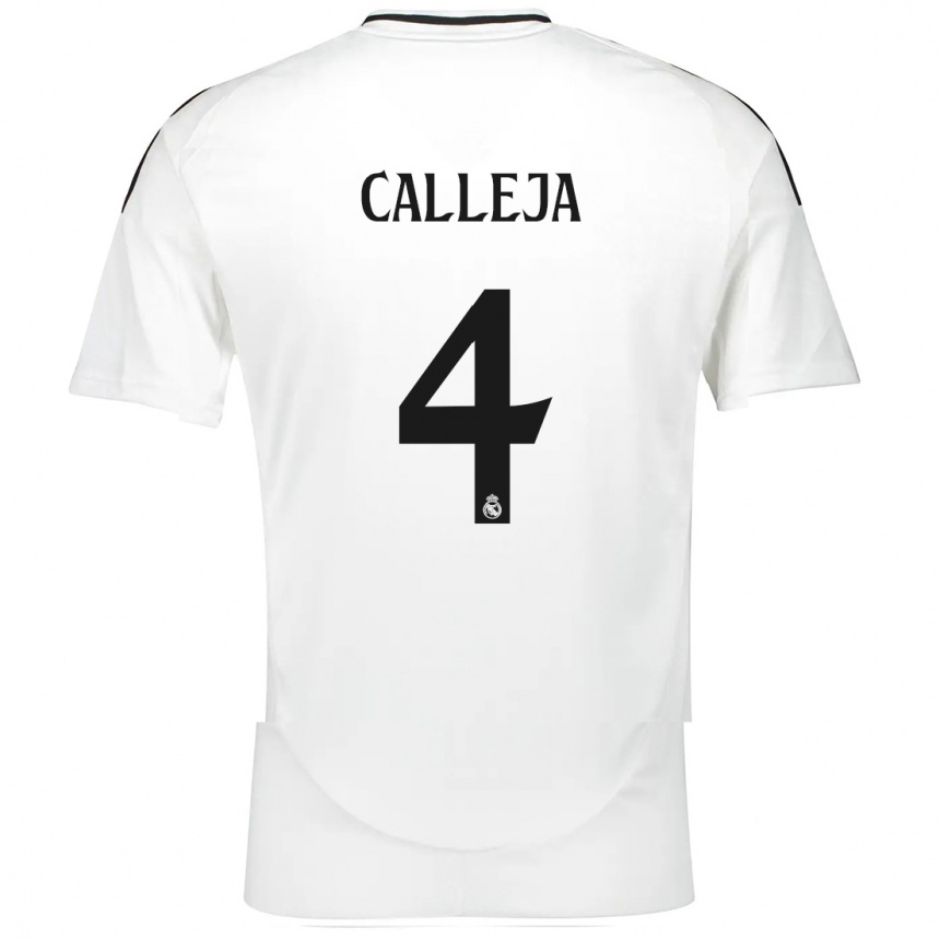 Niño Fútbol Camiseta Jaime Calleja #4 Blanco 1ª Equipación 2024/25