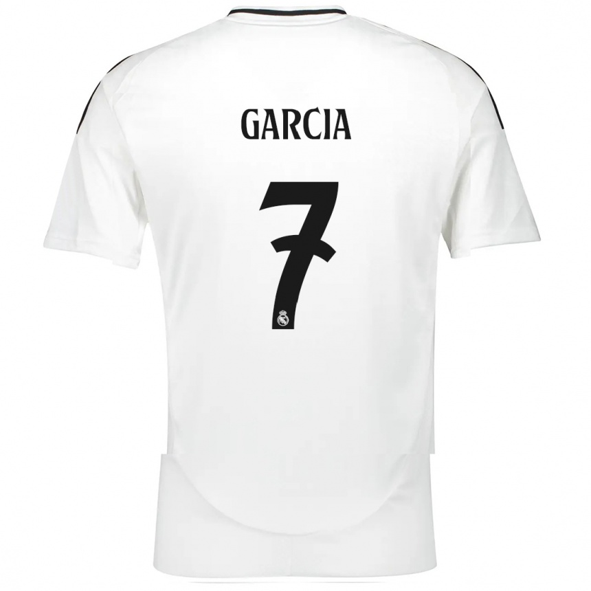 Niño Fútbol Camiseta Gonzalo Garcia #7 Blanco 1ª Equipación 2024/25