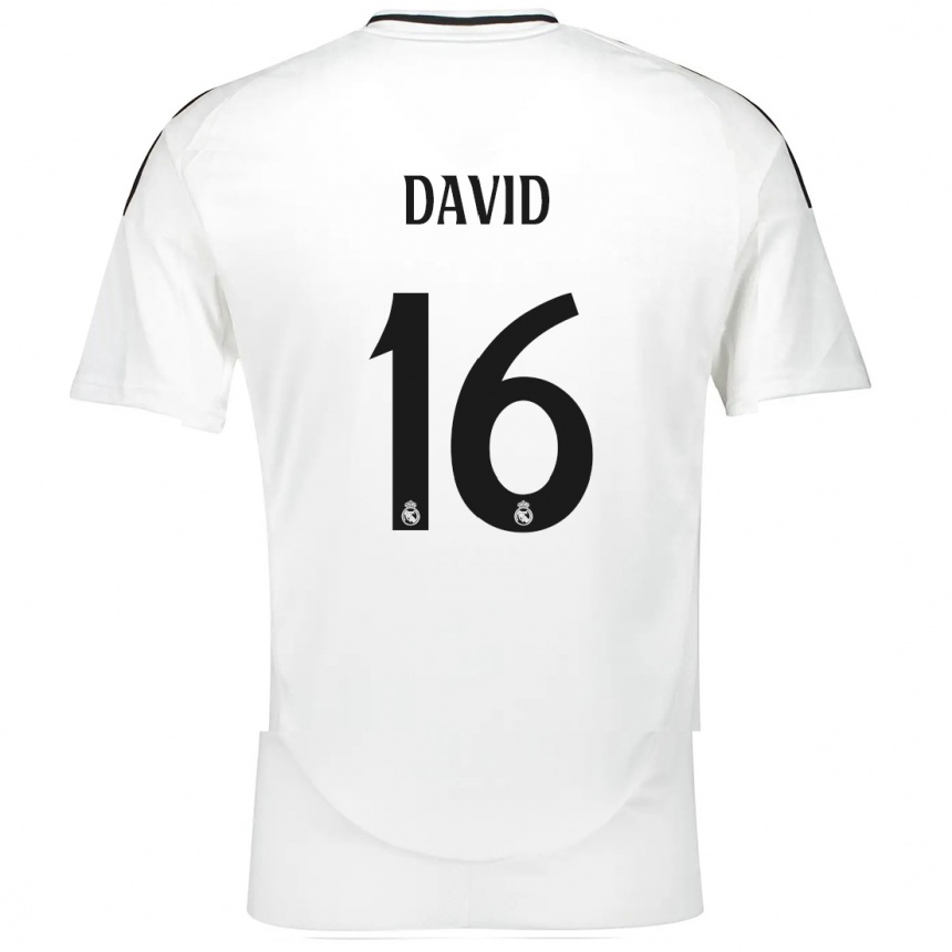 Niño Fútbol Camiseta Antonio David #16 Blanco 1ª Equipación 2024/25