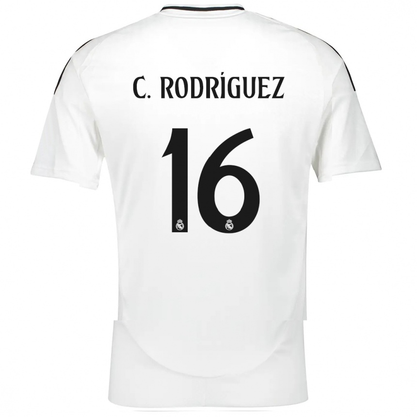 Niño Fútbol Camiseta Carlos Rodríguez #16 Blanco 1ª Equipación 2024/25