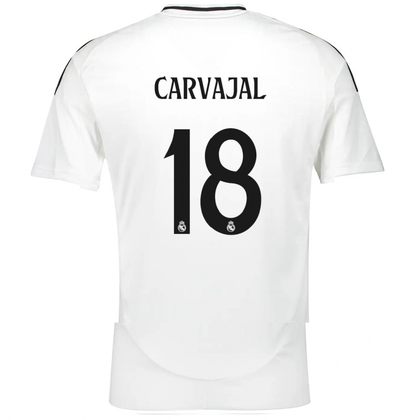 Niño Fútbol Camiseta Angel Carvajal #18 Blanco 1ª Equipación 2024/25