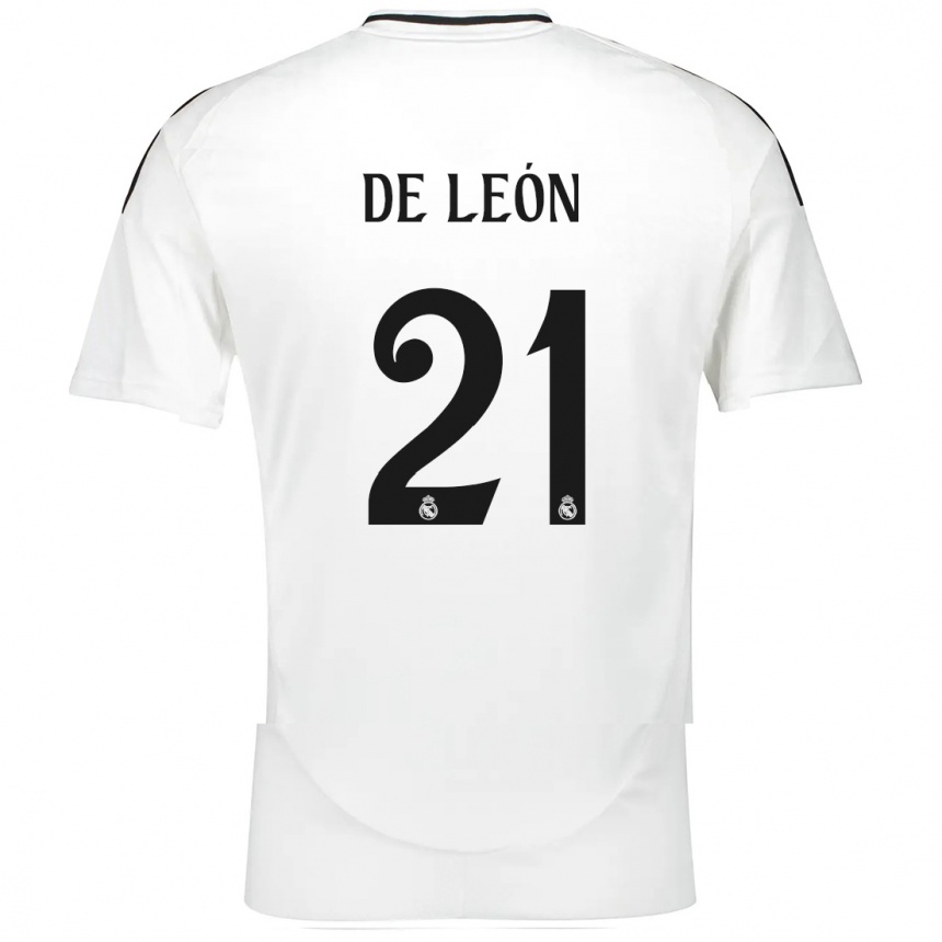 Niño Fútbol Camiseta Jeremy De León #21 Blanco 1ª Equipación 2024/25