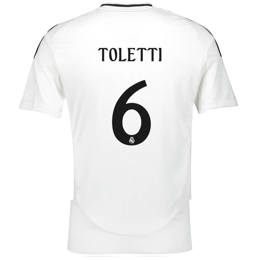 Niño Fútbol Camiseta Sandie Toletti #6 Blanco 1ª Equipación 2024/25