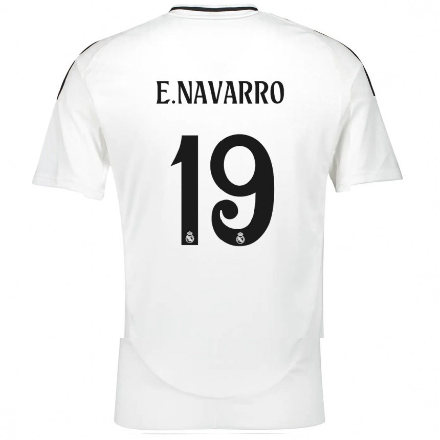 Niño Fútbol Camiseta Eva Navarro #19 Blanco 1ª Equipación 2024/25