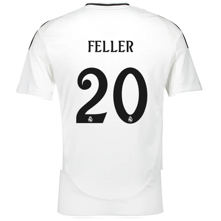 Niño Fútbol Camiseta Naomie Feller #20 Blanco 1ª Equipación 2024/25