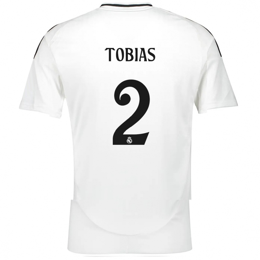 Niño Fútbol Camiseta Vinícius Tobias #2 Blanco 1ª Equipación 2024/25