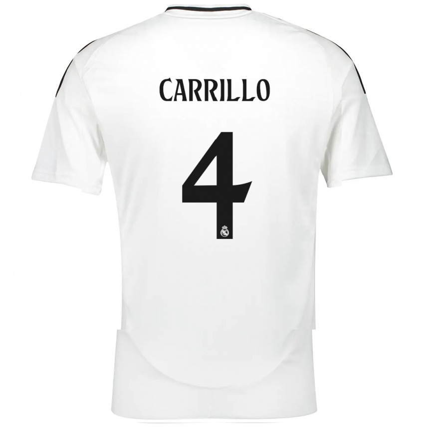 Niño Fútbol Camiseta Álvaro Carrillo #4 Blanco 1ª Equipación 2024/25