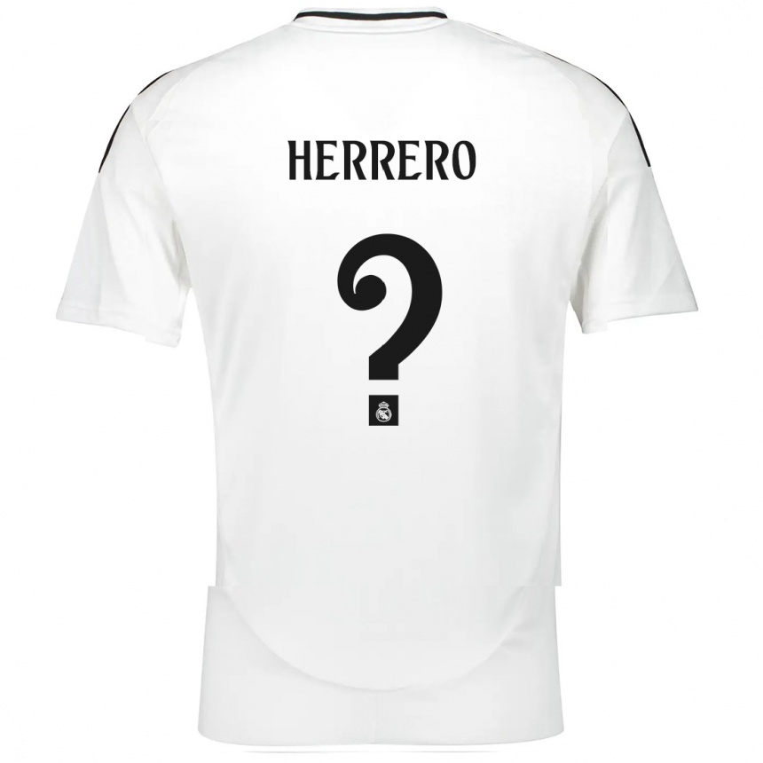 Niño Fútbol Camiseta Enrique Herrero #0 Blanco 1ª Equipación 2024/25