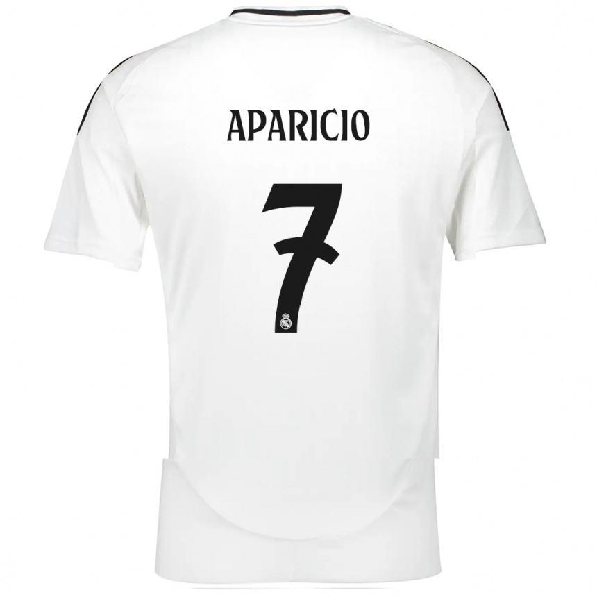 Niño Fútbol Camiseta Esteban Aparicio #7 Blanco 1ª Equipación 2024/25