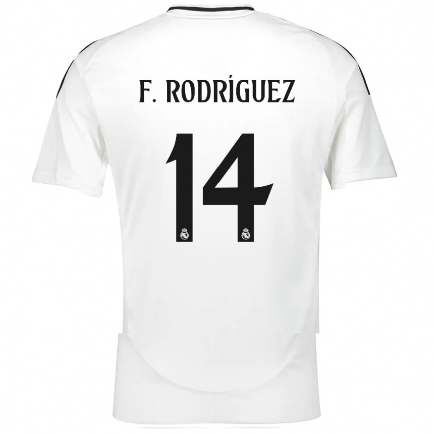 Niño Fútbol Camiseta Fer Rodríguez #14 Blanco 1ª Equipación 2024/25