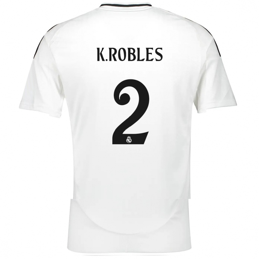 Niño Fútbol Camiseta Kenti Robles #2 Blanco 1ª Equipación 2024/25