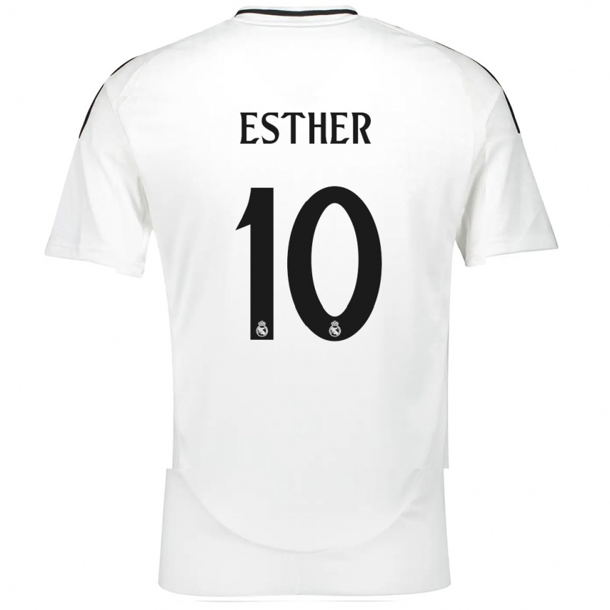 Niño Fútbol Camiseta Esther Gonzalez #10 Blanco 1ª Equipación 2024/25