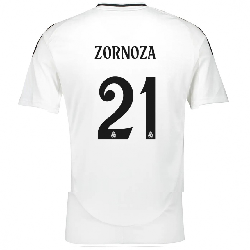 Niño Fútbol Camiseta Claudia Zornoza #21 Blanco 1ª Equipación 2024/25