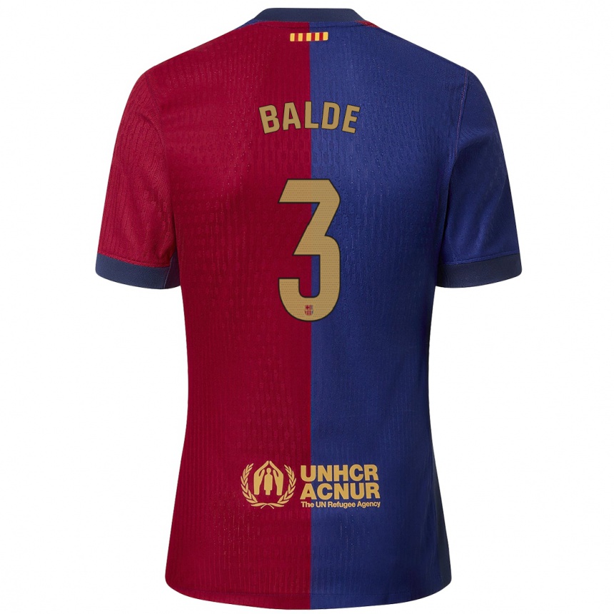 Niño Fútbol Camiseta Alejandro Balde #3 Azul Rojo 1ª Equipación 2024/25