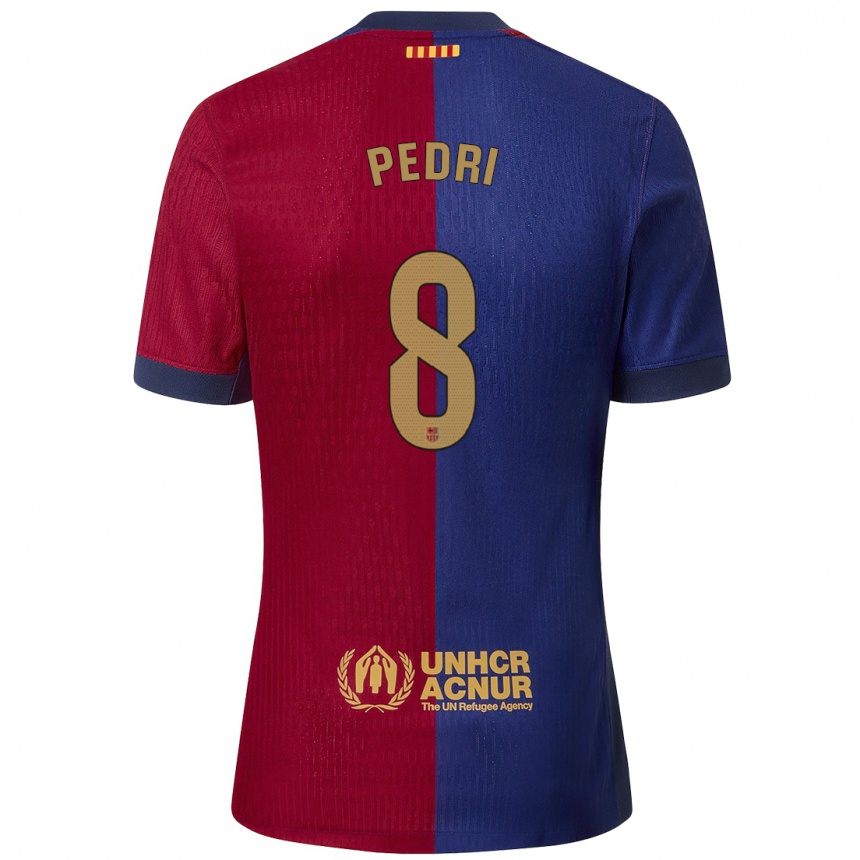 Niño Fútbol Camiseta Pedri #8 Azul Rojo 1ª Equipación 2024/25