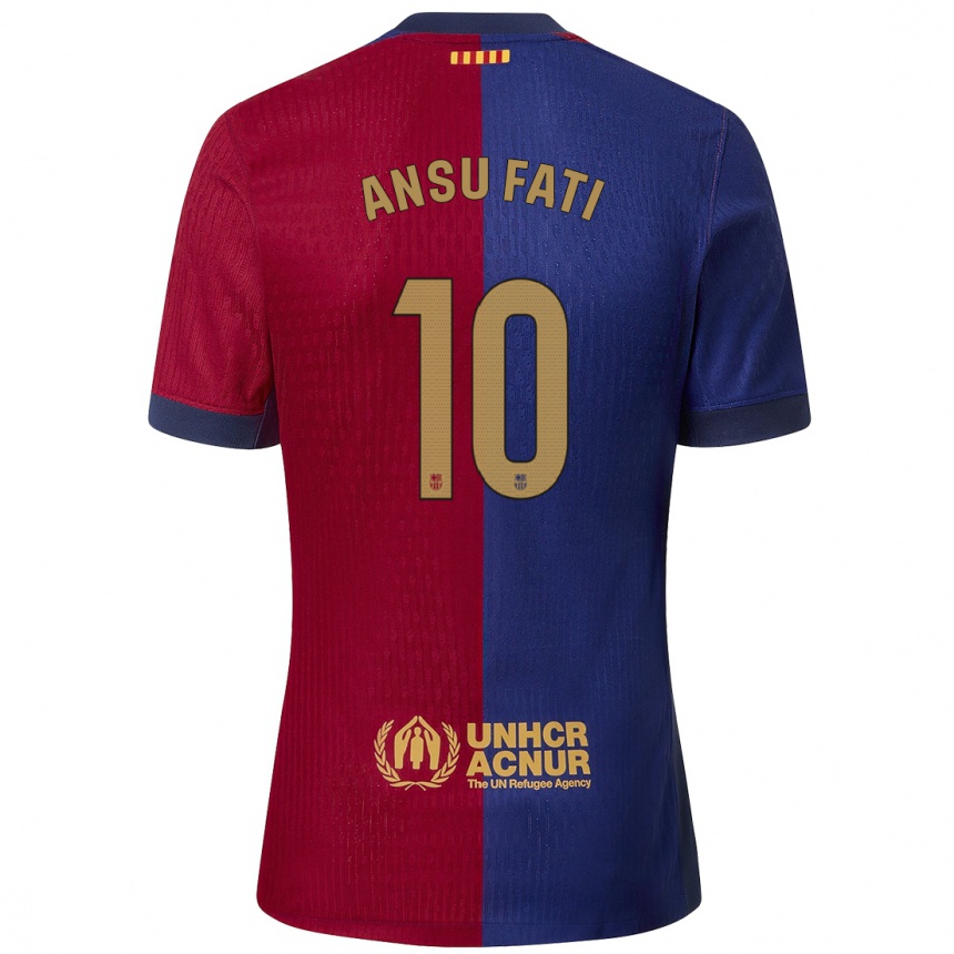 Niño Fútbol Camiseta Ansu Fati #10 Azul Rojo 1ª Equipación 2024/25