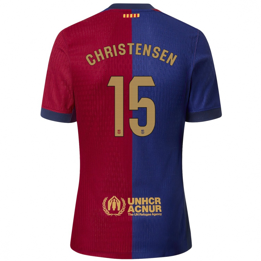 Niño Fútbol Camiseta Andreas Christensen #15 Azul Rojo 1ª Equipación 2024/25