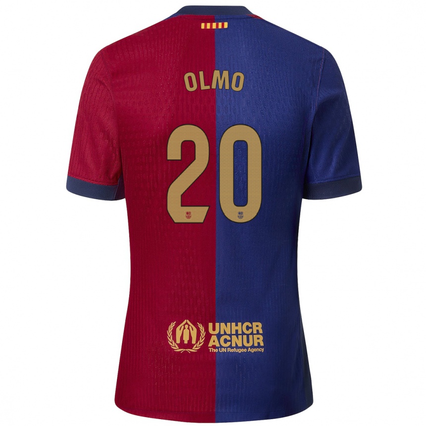 Niño Fútbol Camiseta Dani Olmo #20 Azul Rojo 1ª Equipación 2024/25