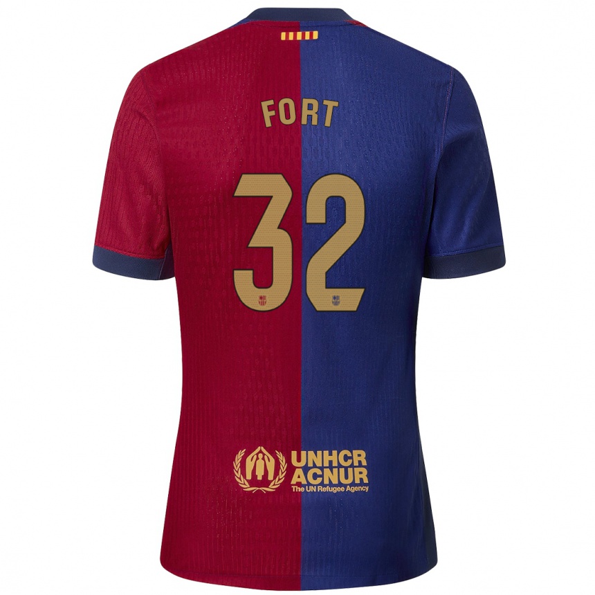 Niño Fútbol Camiseta Héctor Fort #32 Azul Rojo 1ª Equipación 2024/25