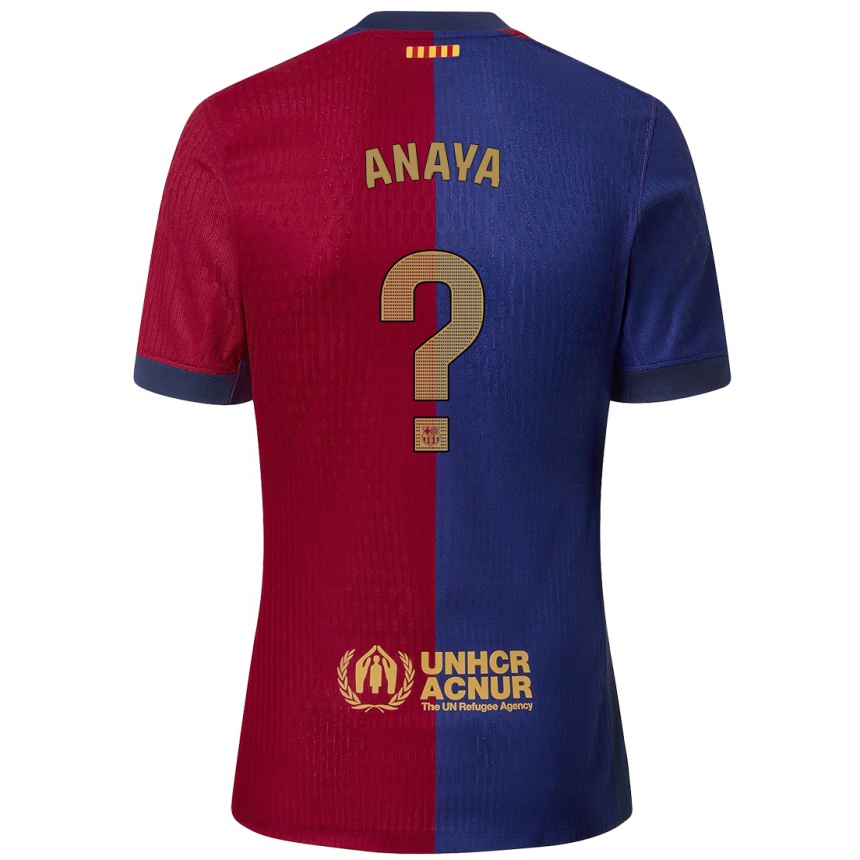 Niño Fútbol Camiseta Joan Anaya #0 Azul Rojo 1ª Equipación 2024/25