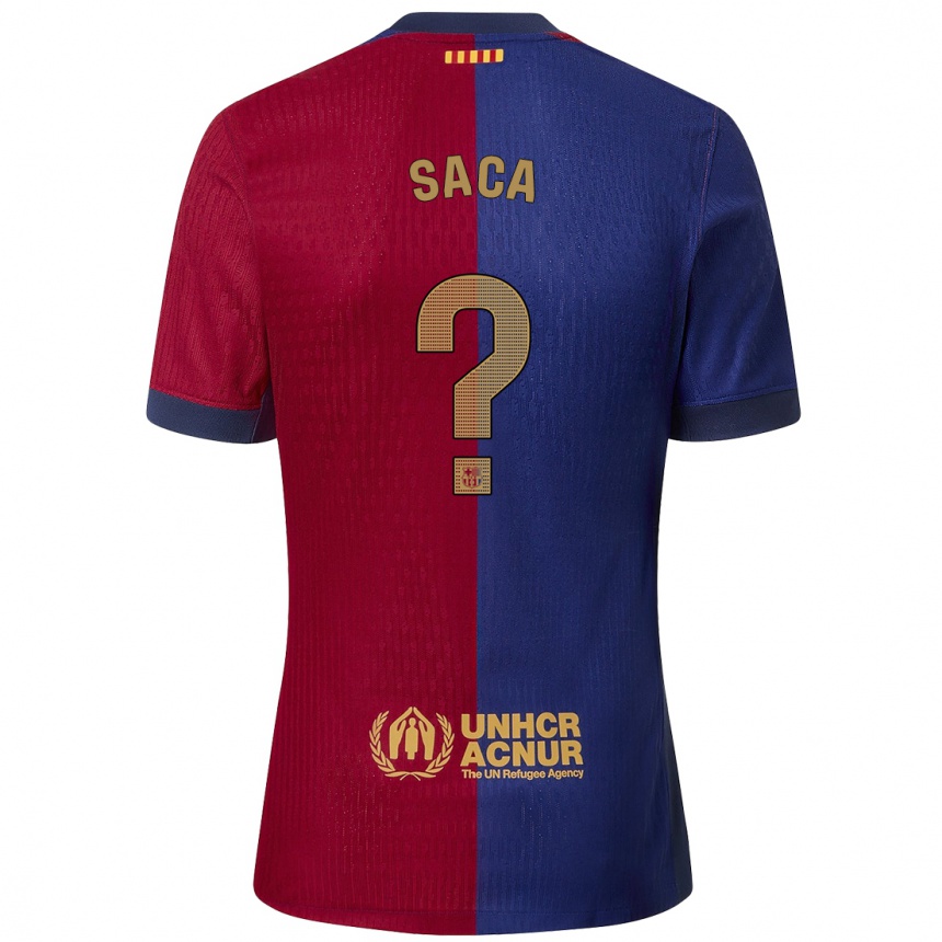 Niño Fútbol Camiseta Leo Saca #0 Azul Rojo 1ª Equipación 2024/25