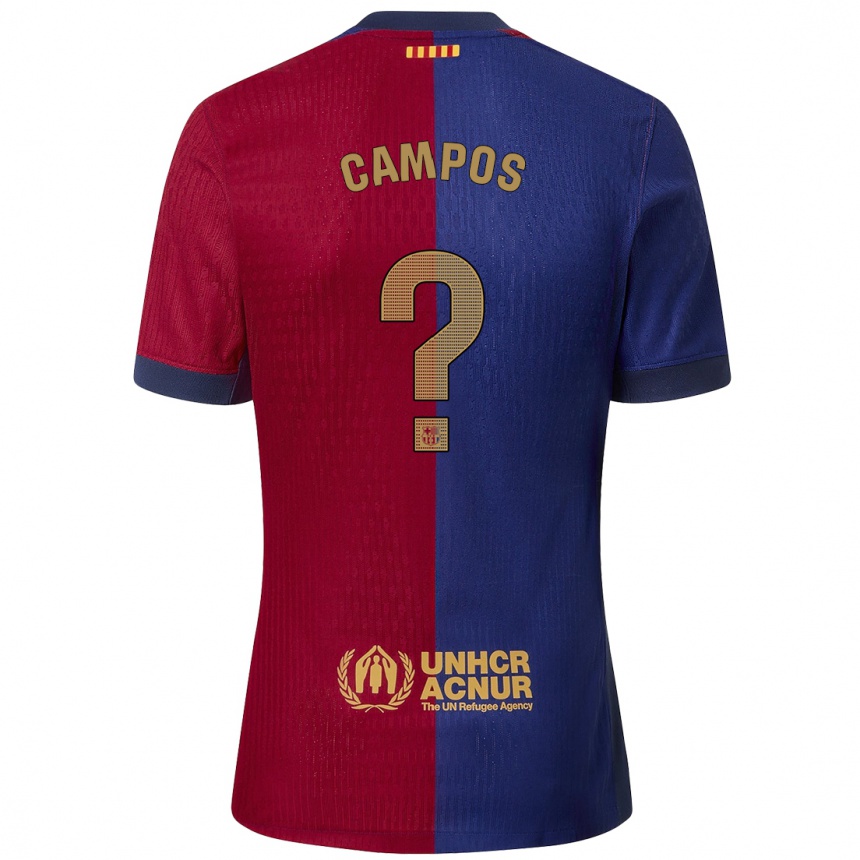 Niño Fútbol Camiseta Alex Campos #0 Azul Rojo 1ª Equipación 2024/25