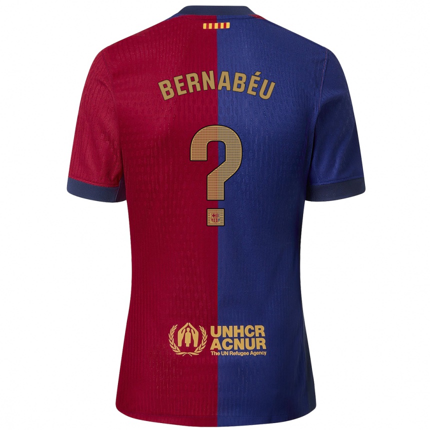 Niño Fútbol Camiseta Pol Bernabéu #0 Azul Rojo 1ª Equipación 2024/25