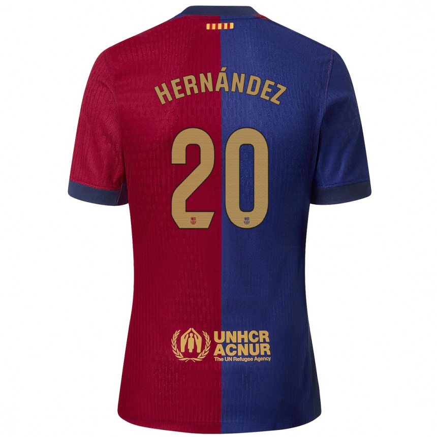 Niño Fútbol Camiseta Unai Hernández #20 Azul Rojo 1ª Equipación 2024/25