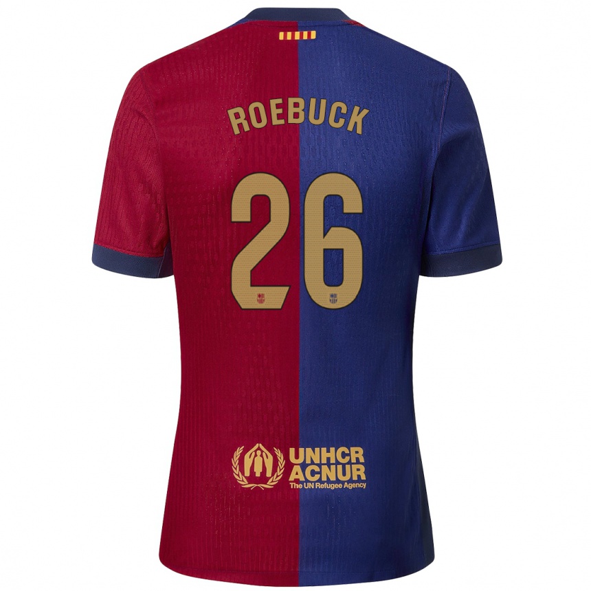 Niño Fútbol Camiseta Ellie Roebuck #26 Azul Rojo 1ª Equipación 2024/25