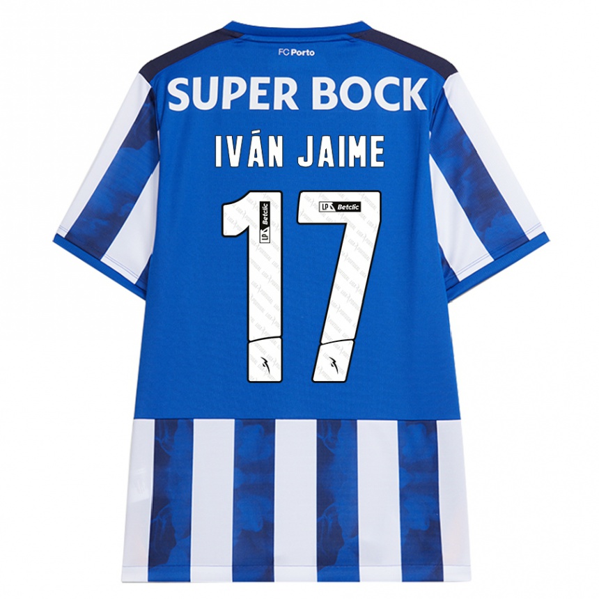 Niño Fútbol Camiseta Iván Jaime #17 Azul Blanco 1ª Equipación 2024/25