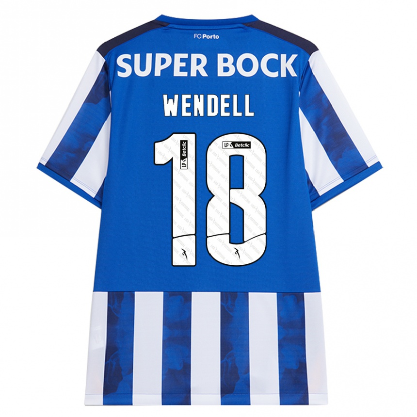 Niño Fútbol Camiseta Wendell #18 Azul Blanco 1ª Equipación 2024/25