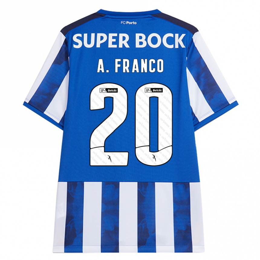 Niño Fútbol Camiseta Andre Franco #20 Azul Blanco 1ª Equipación 2024/25