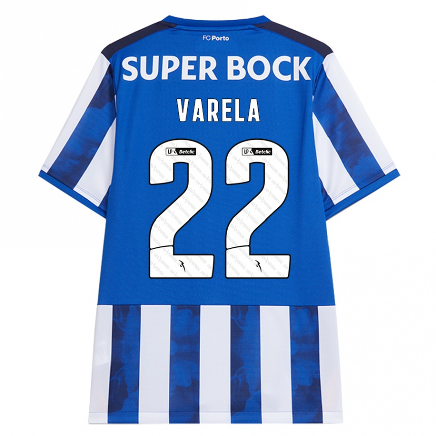 Niño Fútbol Camiseta Alan Varela #22 Azul Blanco 1ª Equipación 2024/25