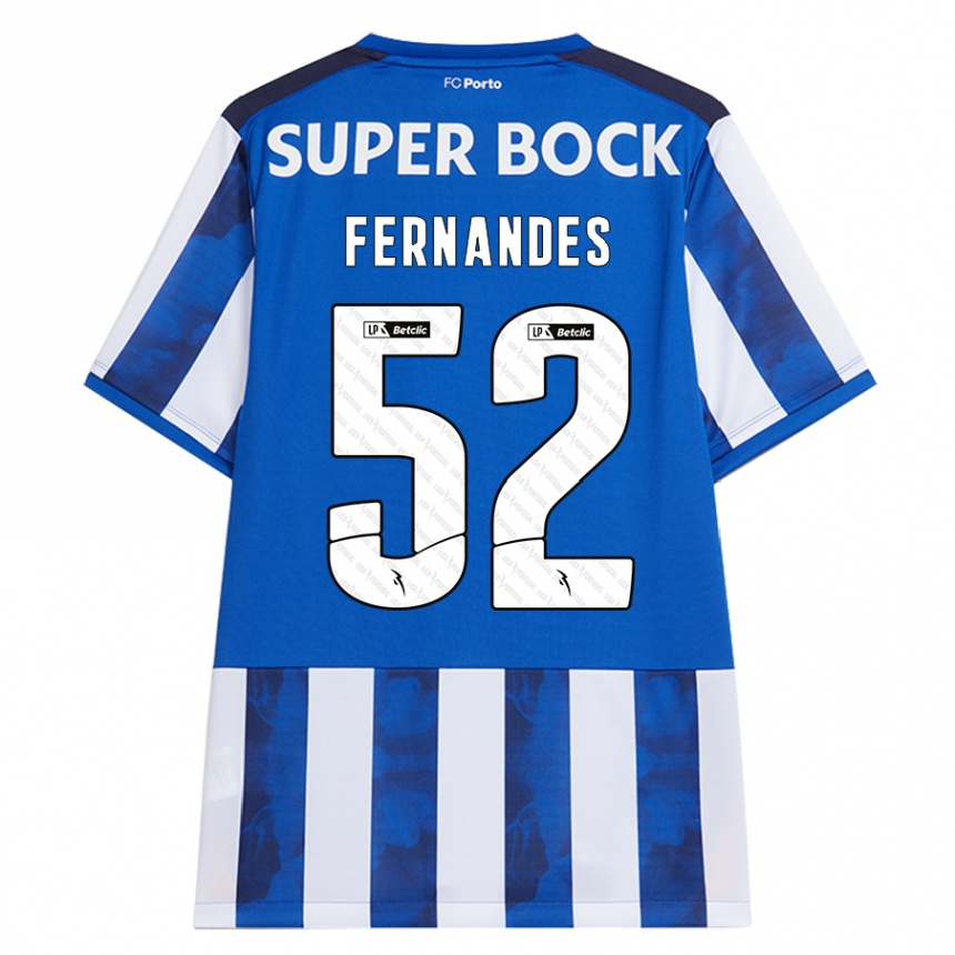 Niño Fútbol Camiseta Martim Fernandes #52 Azul Blanco 1ª Equipación 2024/25